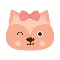 cute fox head vector