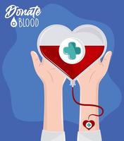 donate blood card vector