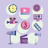 set of video production vector