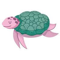 linda tortuga de dibujos animados vector