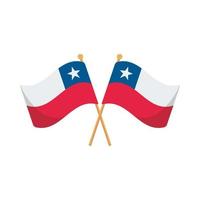 crossed chile flags vector