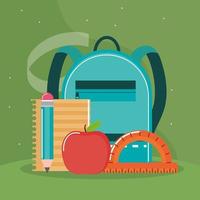 school bag and pencil vector