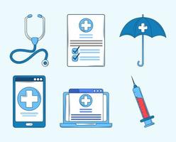 collection icons health vector