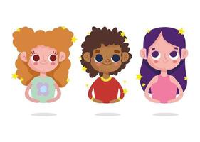 set cute kids vector