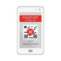 pasaporte covid 19 no vacunado vector