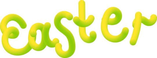 Easter  inscription of  3d  letters. vector