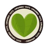 organic leaves label vector