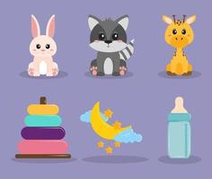 baby cute animals vector