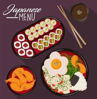 restaurante de menú japonés vector