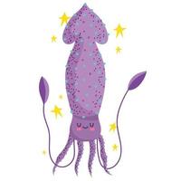 squid undersea life vector