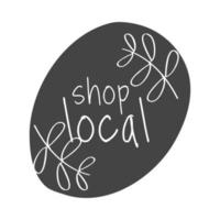 shop local hand made text vector