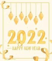 happy new year 2022 greeting card vector