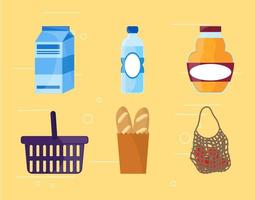 grocery icon set vector