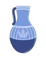 blue pottery jar vector
