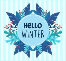 hello winter label vector