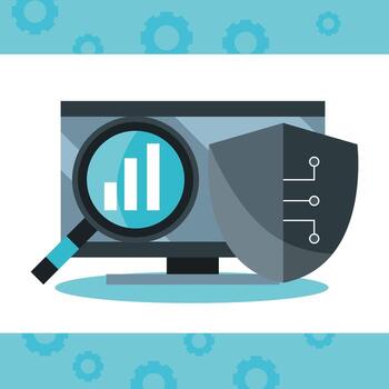 datos de seguridad informática vector