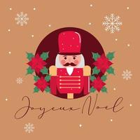 joyeux noel invitation card vector