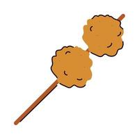 fried food in stick vector