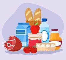 grocery daily products vector