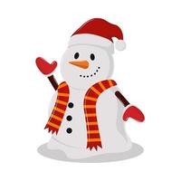 snowman waving hand vector