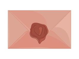 postal mail with wax seal vector