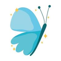 blue butterfly icon vector