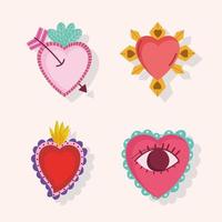 icons set hearts vector