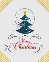 merry christmas greeting card vector