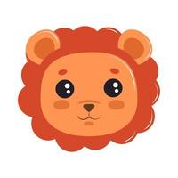 lion kawaii face vector