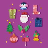 conjunto de iconos de navidad vector