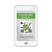 Pasaporte aplicación vacunados covid 19 vector