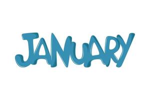 january text isolated vector