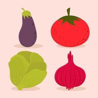 iconos verduras frescas vector