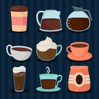 icons set coffee vector