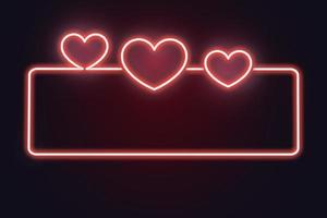 Heart frame neon banner with copy space. photo