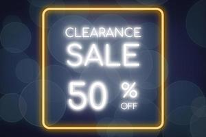 Clearance Sale neon banner. photo