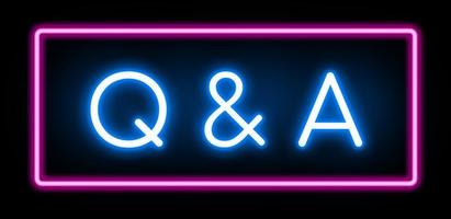 Question and Answer symbol neon banner. photo