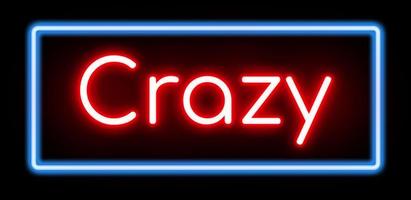 Crazy neon banner. photo