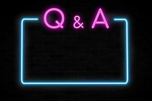 Question and Answer neon banner. photo