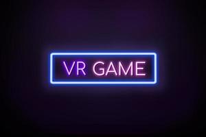 VR Game neon banner. photo