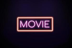 Movie neon banner. photo