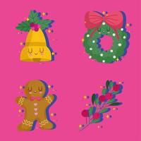 icons christmas festive vector