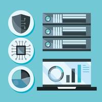 iconos de tecnología de base de datos vector