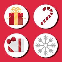 merry christmas icons vector