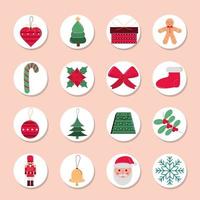 christmas season icons vector