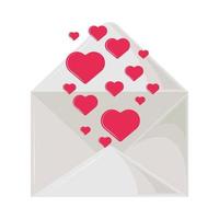 love envelope with hearts vector