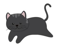 cute dark cat vector