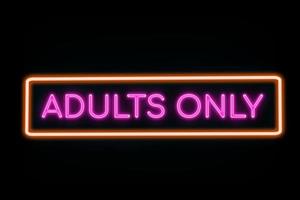 Adults only neon banner. photo