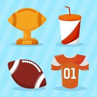 american football icons set vector