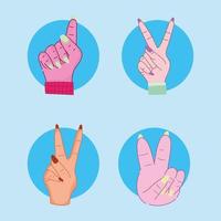 female hands set vector